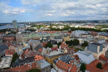 Fototapeta na wymiar Vue Panoramique Riga Lettonie
