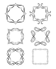 Vintage frames, vignette, book titles and fashion labels for typography design, boutique, sign-board