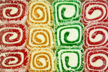 Delicious colorful Turkish delight .