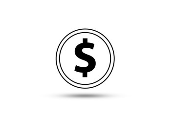 US dollar sign on white background.US dollar is main and popular currency of exchange in the world.Investment and saving concept.