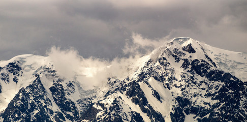 panorama of Chui ridge, Russia, Altai, June