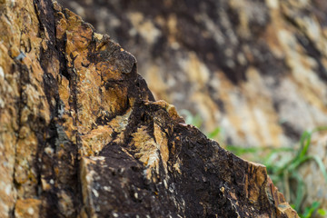 Background of granite. Texture of granite stone. Pattern of roughened surface. Texture of brown stone or rock with minerals