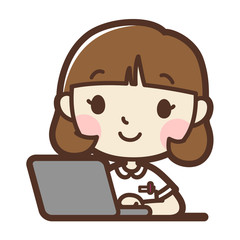 パソコンを使っている女性