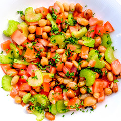 Fresh Vegetarian Mixed Bean Summer Salad