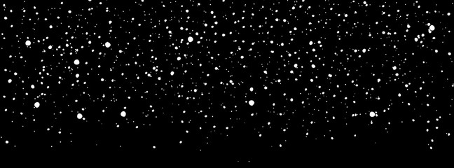 Seamless snowfall overlay. Falling snow banner for Christmas and winter holidays decorations.