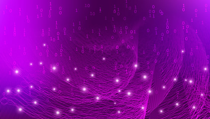Fototapeta premium Violet Big Data Technology. Abstract Concept. 