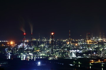 Fototapeta na wymiar 水島工業地帯の夜景