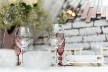wedding table with flowers