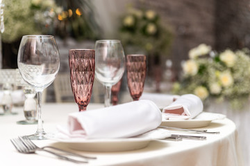 wedding table with flowers