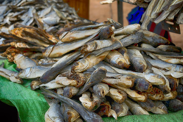 Dried fish in the market