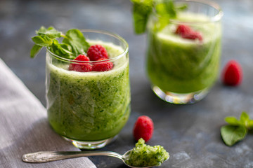 cocktail with strawberry and mint