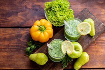 vegetables on wooden table