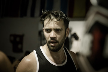 boxing sport, European man training