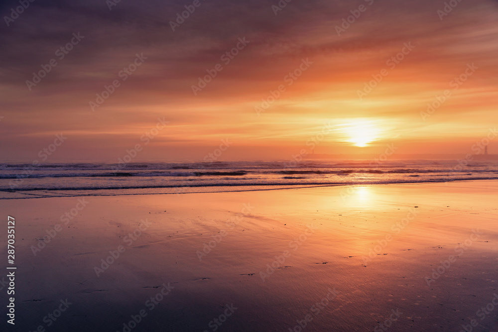 Wall mural sunset beach