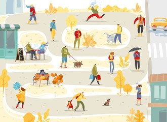 Autumn people illustration