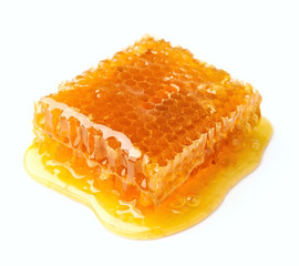 Honeycombs on the white background.