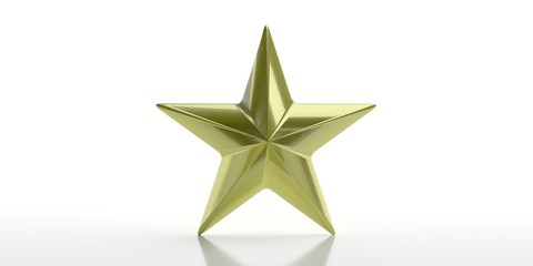 Obraz premium Star golden isolated against white background. 3d illustration
