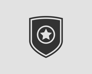 Shield vector logo with star icon