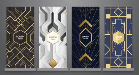 Design templates Art deco booklets set