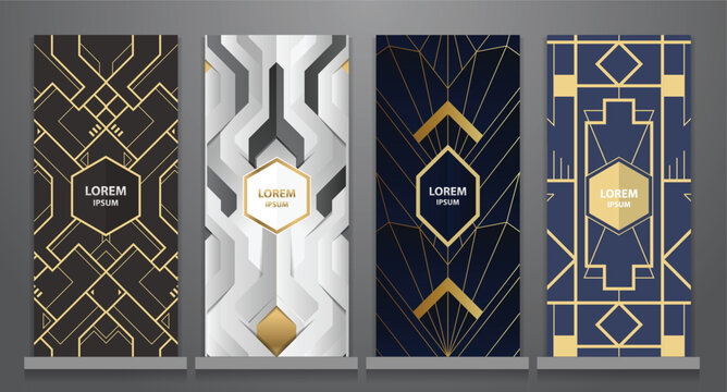 Design templates Art deco booklets set