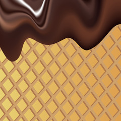 Vector background image which illustrates the liquid chocolate mass