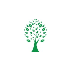 Tree leaf vector logo design, eco-friendly concept