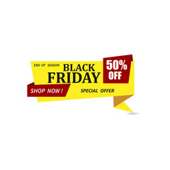 Black friday sale banner promotion advertising tag price