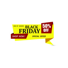 Black friday sale banner promotion advertising tag price