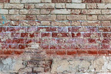 Natural grunge brick stucco concrete wall texture surface fragment