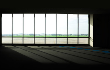 Window with shadow at Airport.