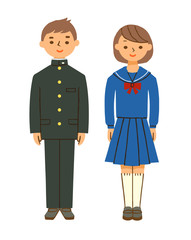 制服の男女