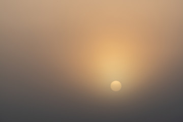 Morning sun in the fog