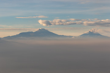 Mountains and vistas seen from the air from Mexico City to Monterrey.