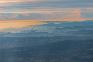 Mountains and vistas seen from the air from Mexico City to Monterrey.