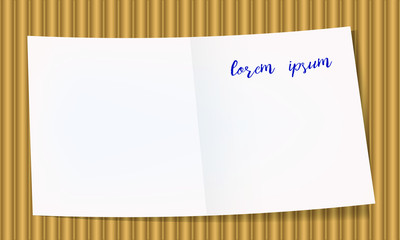 White paper note on brown corrugated paper background