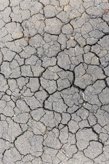 Cracked vertical texture. Closeup of dry soil