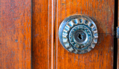 old wooden door handle