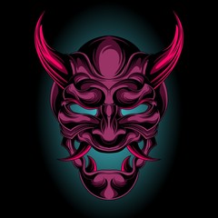 purple demon mask vector
