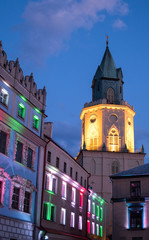 Fototapeta premium iluminated old town in Lublin