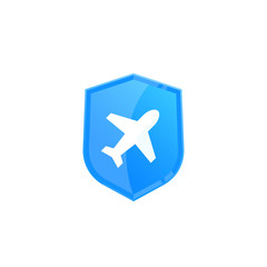 Fototapeta premium Travel insurance vector logo