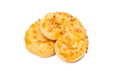 puff pastry sprinkled with sesame seeds isolated