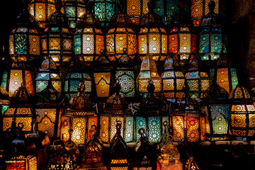Oriental Lamps in a shop in Cairo