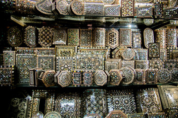 Inlay boxes on a bazaar in Cairo
