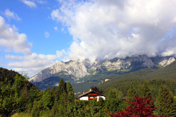 Fototapeta na wymiar Panoramic view of Dolomiti mountains