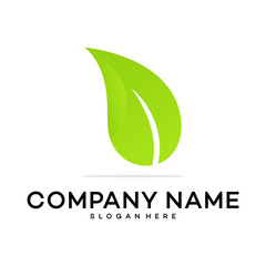 Leaf logo design template vector