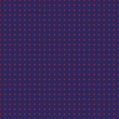 Red geometric stars seamless pattern on blue background - Fabric designs, background, wallpaper etc.