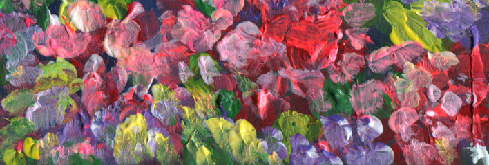 Abstract dot smear brush stroke acrylic and watercolor painting.