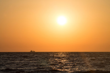 sunset over the sea romantic evening in the tropics