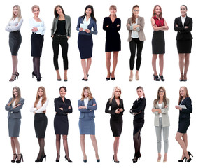in full growth.collage of a group of successful young business women.
