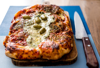 Italian calzone served